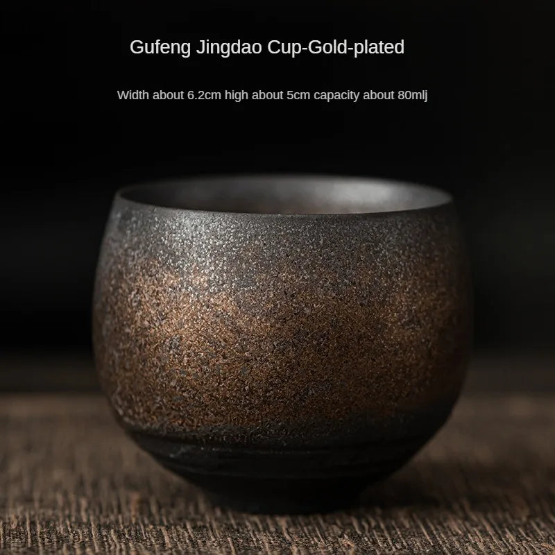 Xícara de Chá em Cerâmica Grés Estilo Japonês – Acabamento Artesanal e Formato Contemplativo