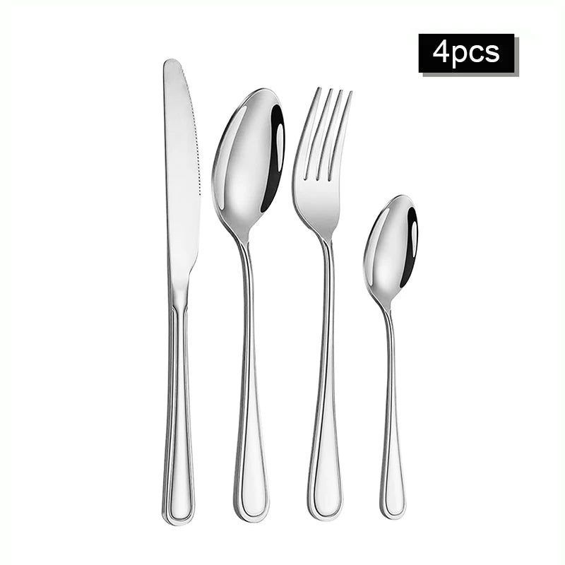 Conjunto de Talheres em Aço Inox 30 Peças – Design Minimalista para Mesa Posta Contemporânea