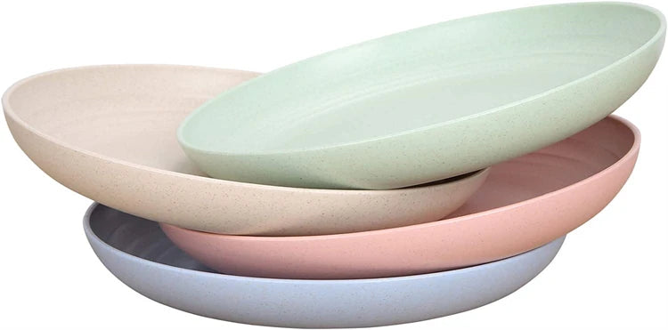 Prato Redondo Reutilizável com Fibra Vegetal – Leve, Resistente e Sustentável (Cores Pastel)
