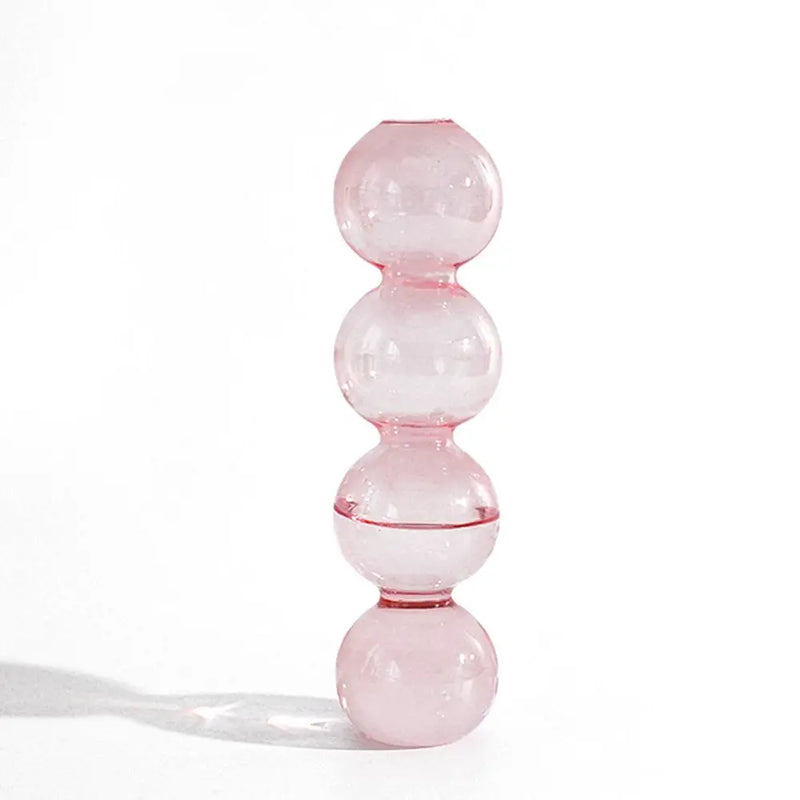 Vaso de Vidro Escultural – Design Nórdico Colorido para Flores Secas ou Arranjos Solo