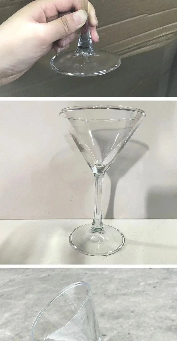 Taça de Martini em Vidro – Design Clássico Triangular para Coquetéis e Bar em Casa