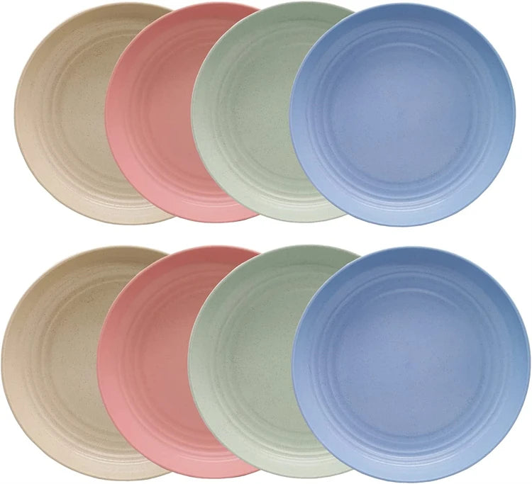 Prato Redondo Reutilizável com Fibra Vegetal – Leve, Resistente e Sustentável (Cores Pastel)