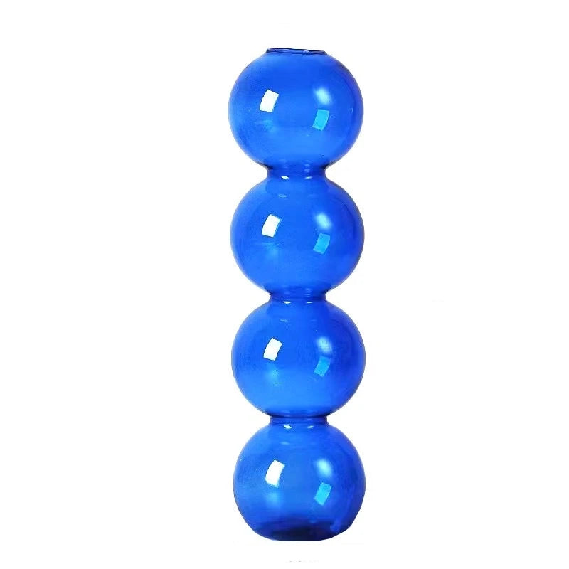 Vaso Escultural de Bolhas em Vidro Colorido – Design Nórdico para Flores Delicadas