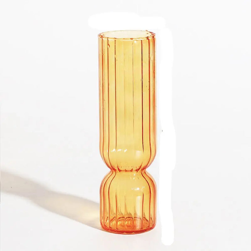 Vaso de Vidro Escultural – Design Nórdico Colorido para Flores Secas ou Arranjos Solo