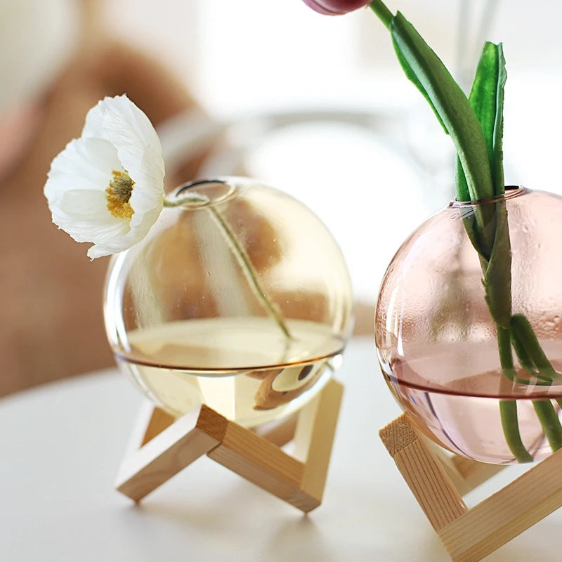 Vaso Decorativo de Vidro Colorido – Design Criativo para Flores e Arranjos