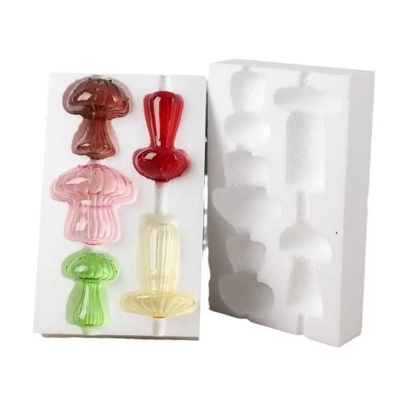 Vaso de Vidro em Formato de Cogumelo – Criativo, Transparente e Ideal para Flores ou Aromas