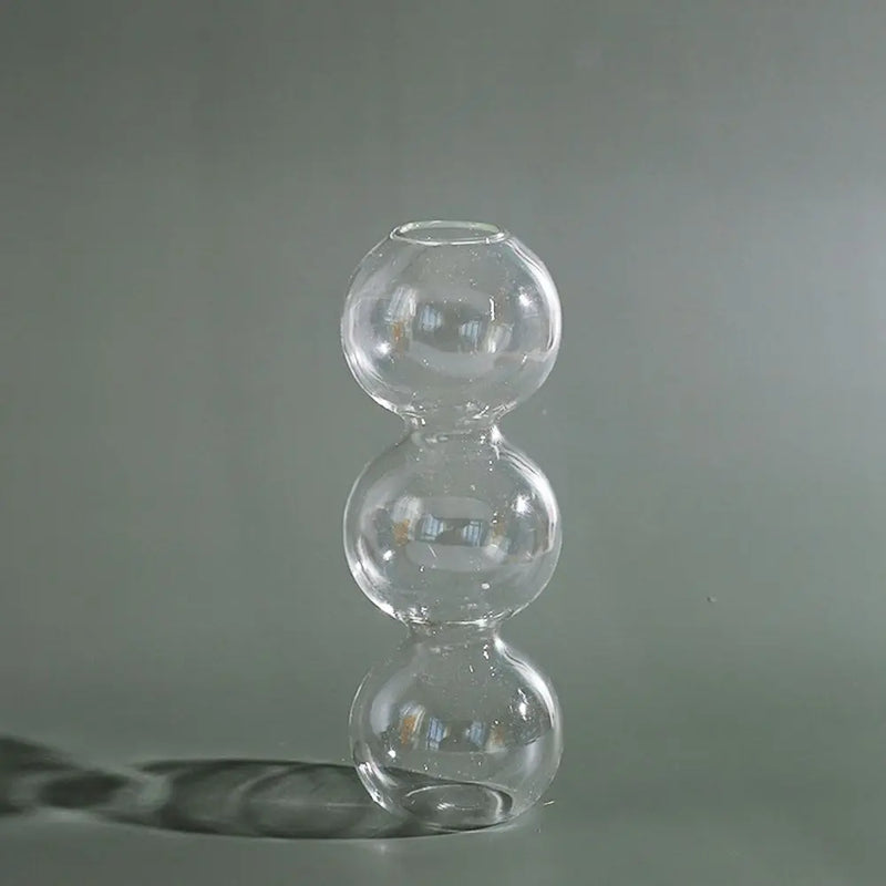Vaso de Vidro Escultural – Design Nórdico Colorido para Flores Secas ou Arranjos Solo