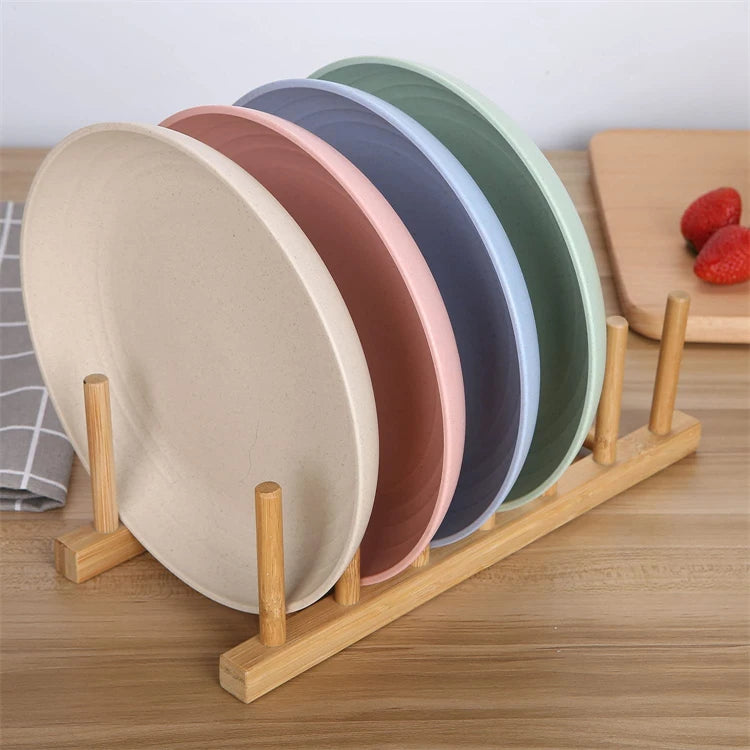 Prato Redondo Reutilizável com Fibra Vegetal – Leve, Resistente e Sustentável (Cores Pastel)