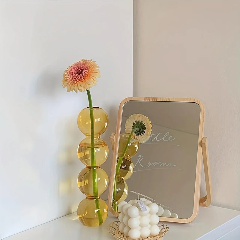 Vaso Escultural de Bolhas em Vidro Colorido – Design Nórdico para Flores Delicadas