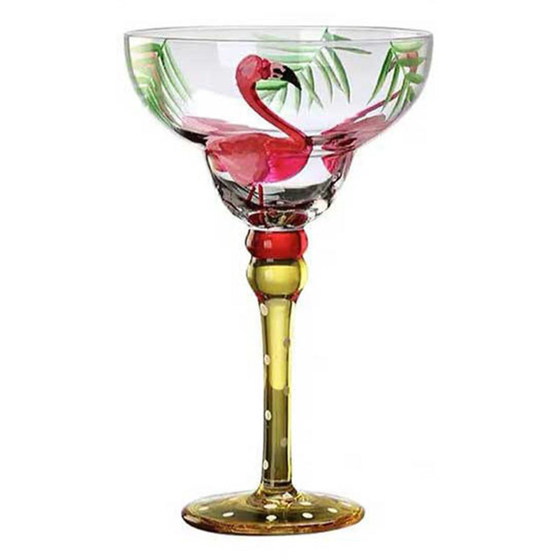 Taça Margarita Pintada à Mão – Cristal Colorido para Coquetéis Criativos e Decoração Festiva