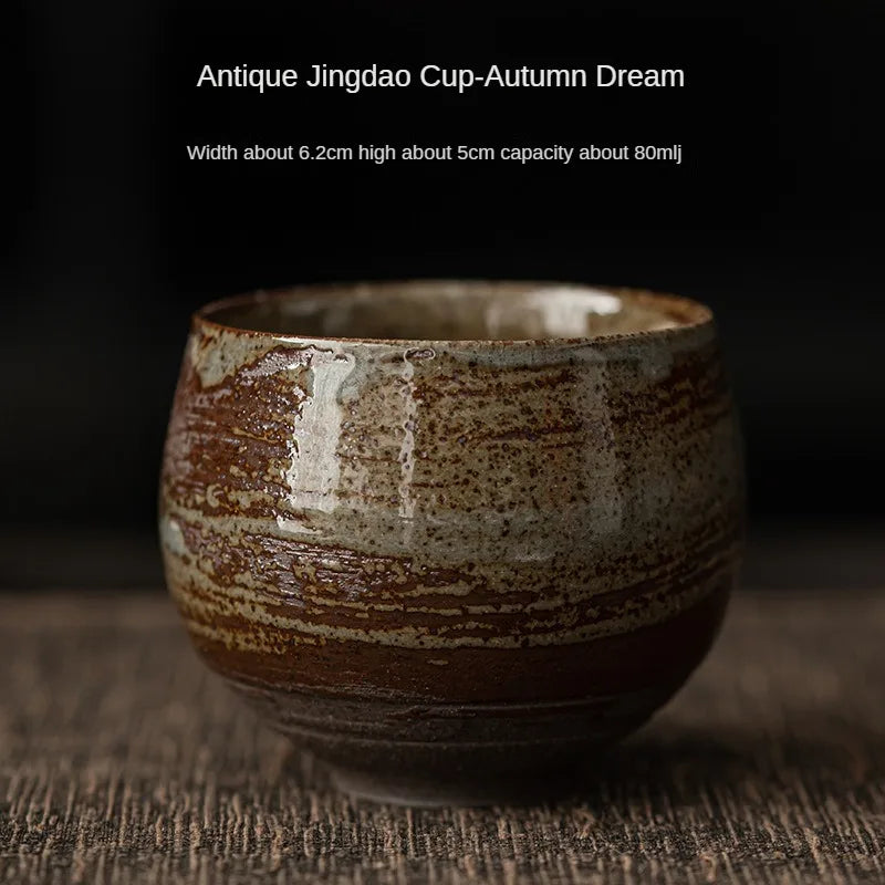 Xícara de Chá em Cerâmica Grés Estilo Japonês – Acabamento Artesanal e Formato Contemplativo