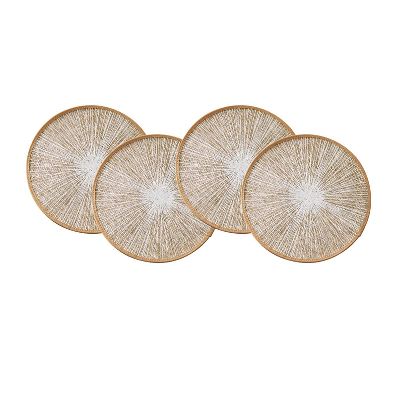 Jogo Americano Redondo de Tecido com Estampa Radial – Linha Classic para Mesa Posta Sofisticada