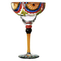 Taça Margarita Pintada à Mão – Cristal Colorido para Coquetéis Criativos e Decoração Festiva