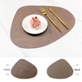 Tapete de mesa de almofada de isolamento de PU antiderrapante de dupla face, estilo nórdico imitação de couro de vaca padrão em forma de gota de água placemat